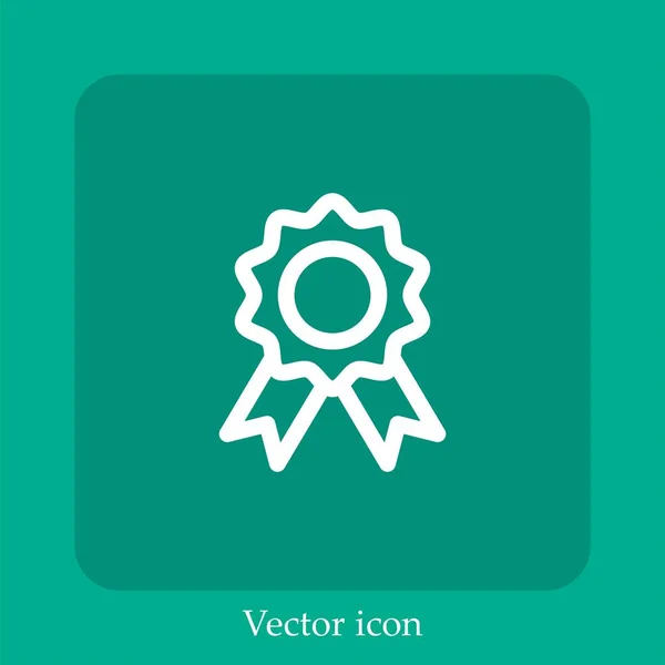 Award Vector Icon Linear Icon Line Editable Stroke — Stock Vector