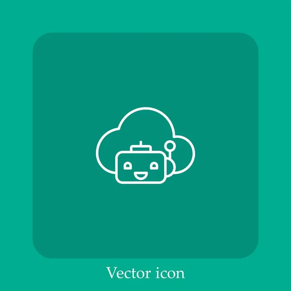Ícone Vetorial Bot Linear Icon Line Com Curso Editável —  Vetores de Stock