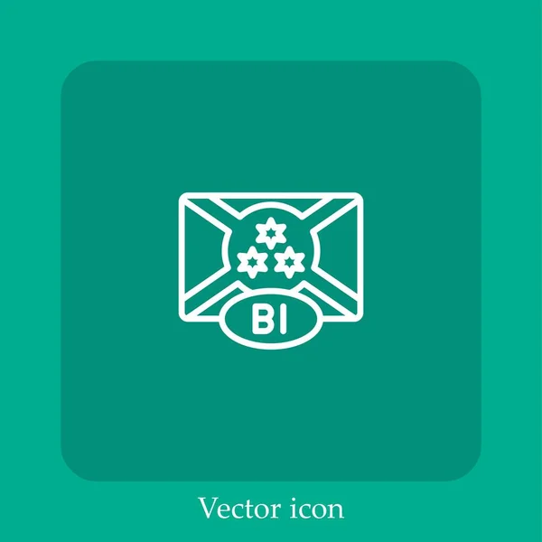 Icône Vectorielle Burundi Icône Linéaire Ligne Avec Trait Modifiable — Image vectorielle