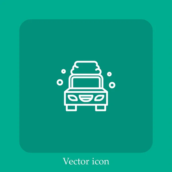 Icono Vector Lavado Coche Icon Line Lineal Con Carrera Editable — Vector de stock