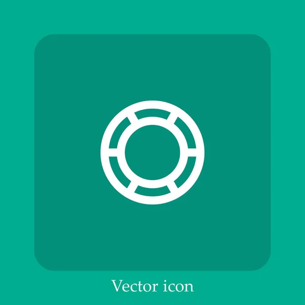 Icono Vector Moneda Icon Line Lineal Con Carrera Editable — Vector de stock