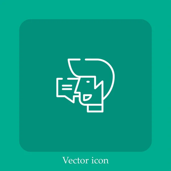 Ícone Vetor Cliente Linear Icon Line Com Curso Editável — Vetor de Stock