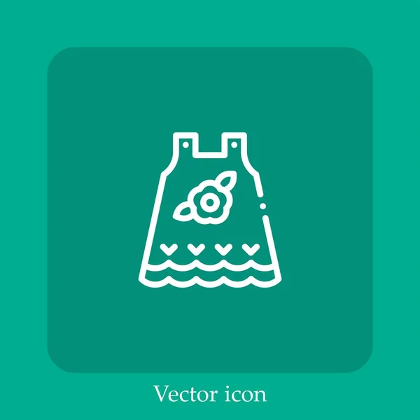 Kleid Vektor Symbol Lineare Icon Line Mit Editierbarem Strich — Stockvektor