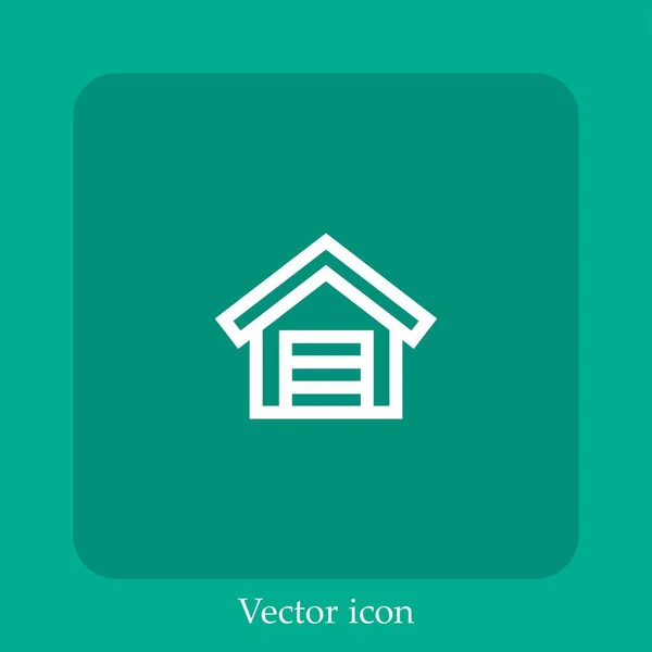 Ícone Vetorial Garagem Linear Icon Line Com Curso Editável — Vetor de Stock