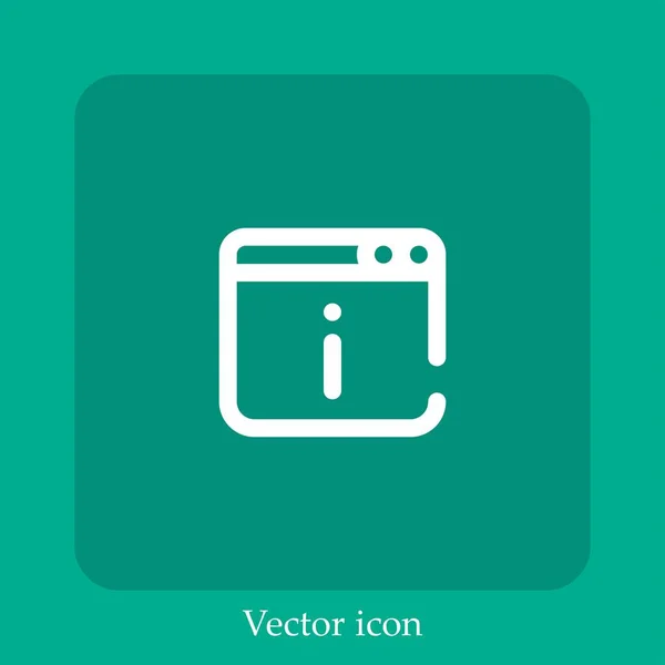 Info Vektor Symbol Lineare Icon Line Mit Editierbarem Strich — Stockvektor