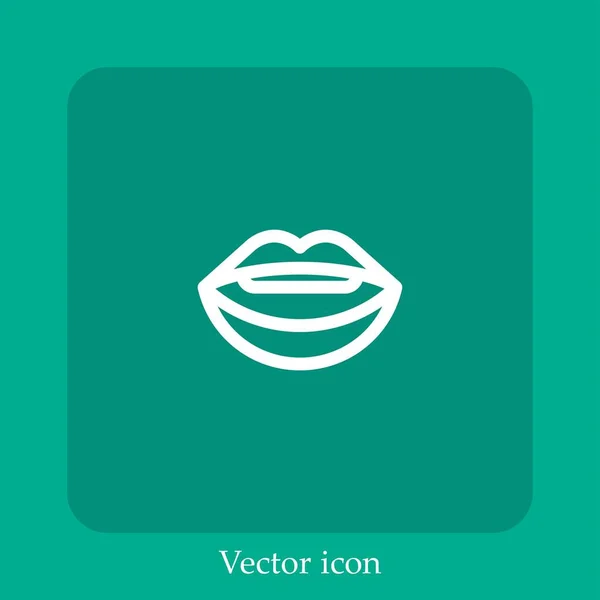 Mouth Vector Icon Linear Icon Line Editable Stroke — Stock Vector