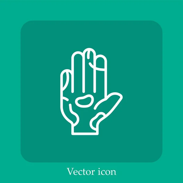 Icono Vector Reflexología Icon Line Lineal Con Carrera Editable — Vector de stock