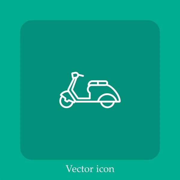 Scooter Vector Icono Icon Line Lineal Con Carrera Editable — Vector de stock