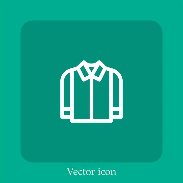 Icona Vettoriale Camicia Icon Line Lineare Con Colpo Modificabile — Vettoriale Stock