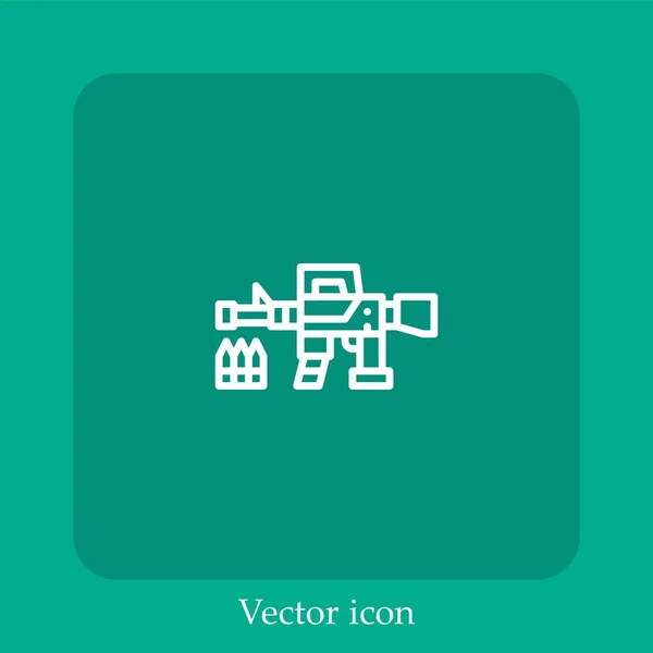 Icono Vector Disparo Icon Line Lineal Con Carrera Editable — Vector de stock