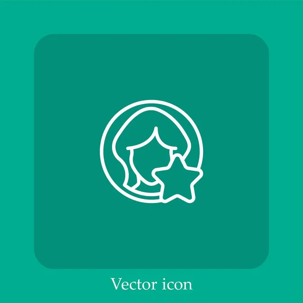 Ícone Vetorial Mulher Linear Icon Line Com Curso Editável — Vetor de Stock