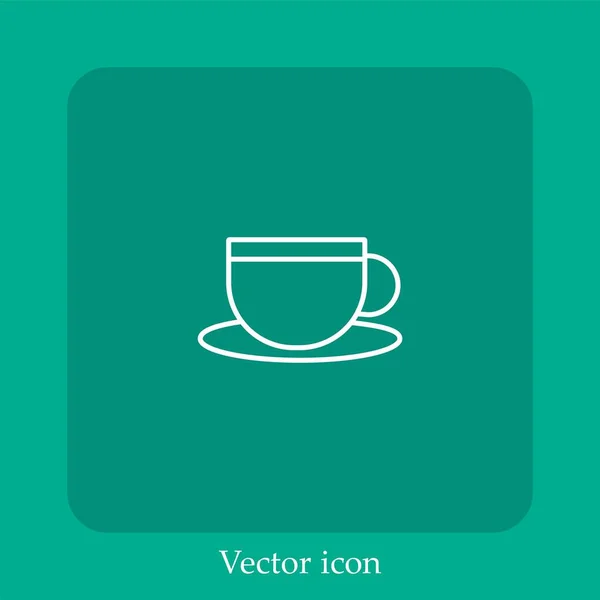 Icône Vectorielle Tasse Icône Linéaire Ligne Avec Course Modifiable — Image vectorielle