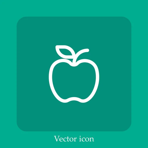 Icône Vectorielle Pomme Icône Linéaire Ligne Avec Trait Modifiable — Image vectorielle
