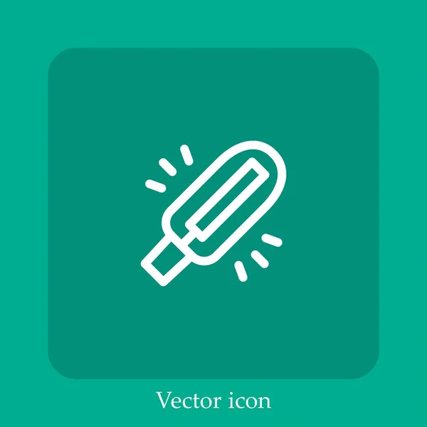 Ícone Vetor Lâmpada Linear Icon Line Com Curso Editável — Vetor de Stock