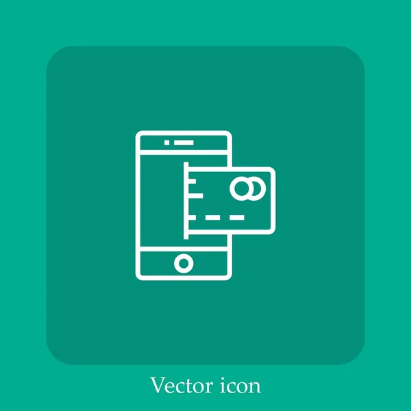 Icono Del Vector Del Teléfono Móvil Icon Line Lineal Con — Vector de stock