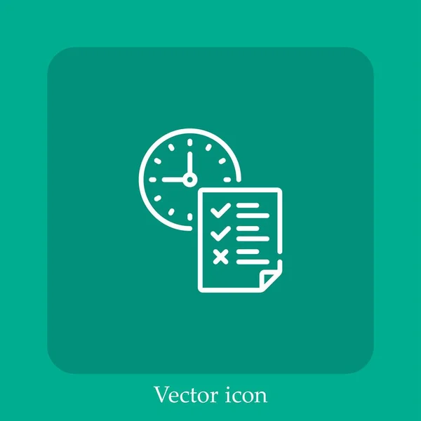 Icono Del Vector Prueba Icon Line Lineal Con Carrera Editable — Vector de stock