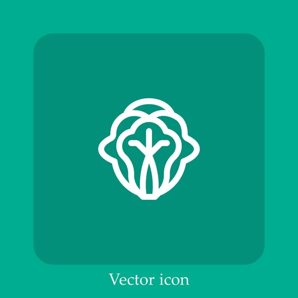 Ícone Vetor Repolho Linear Icon Line Com Curso Editável — Vetor de Stock