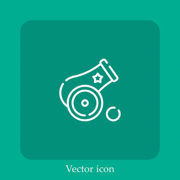 Cannon Vector Icon Linear Icon Line Editable Stroke — Stock Vector