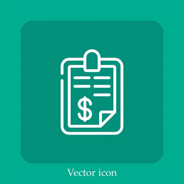 Clipboard Ícone Vetor Linear Icon Line Com Curso Editável — Vetor de Stock