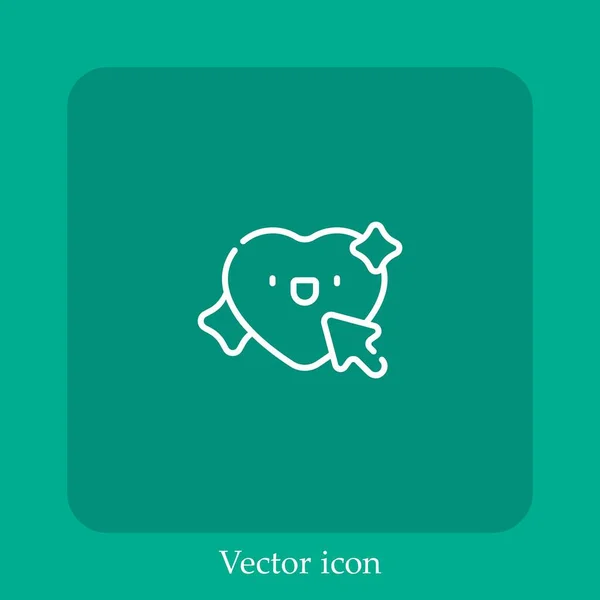 Clicando Ícone Vetorial Linear Icon Line Com Curso Editável — Vetor de Stock