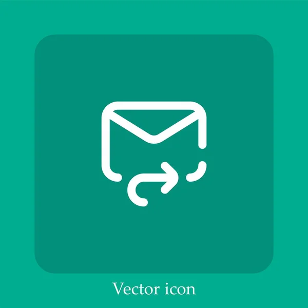 Forward Message Vektor Icon Lineare Icon Line Mit Editierbarem Strich — Stockvektor