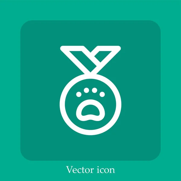 Medalie Pictograma Vector Liniar Icon Line Accident Vascular Cerebral Editabil — Vector de stoc