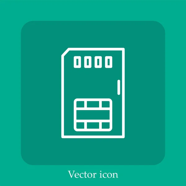 Sim Card Vector Icon Lineare Icon Line Mit Editierbarem Strich — Stockvektor