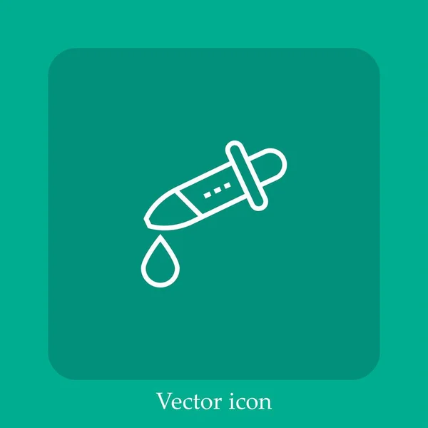 Dropper Vector Icon Linear Icon Line Editable Stroke — Stock Vector