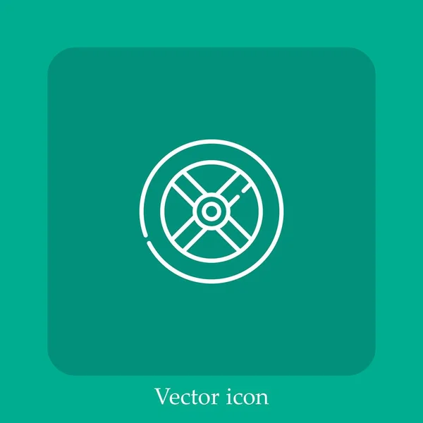 Ícone Vetor Válvula Linear Icon Line Com Curso Editável — Vetor de Stock