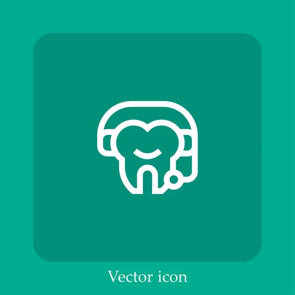 Call Center Vector Icon Lineal Icon Line Con Carrera Editable — Vector de stock
