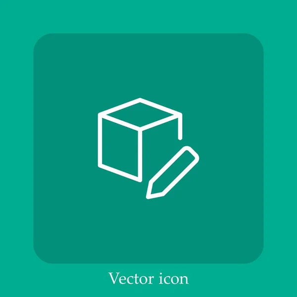 Vektorsymbol Linear Bearbeiten Icon Line Mit Editierbarem Strich — Stockvektor