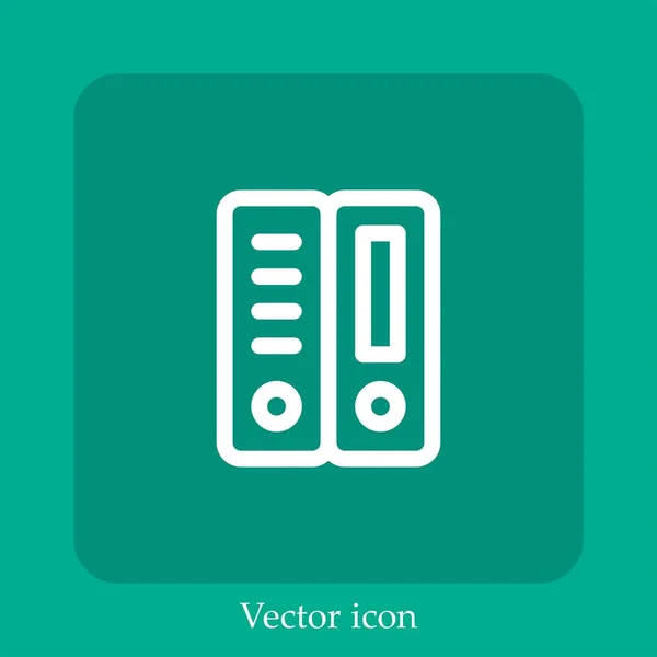 Ícone Vetorial Pasta Linear Icon Line Com Curso Editável — Vetor de Stock