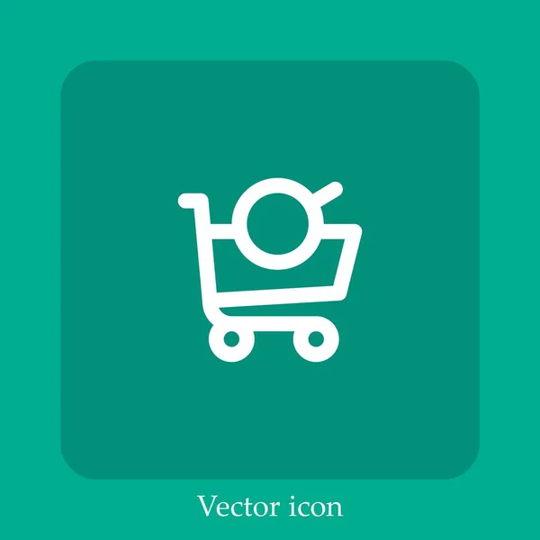 Shopping Cart Vector Icon Linear Icon Line Editable Stroke — Stock Vector