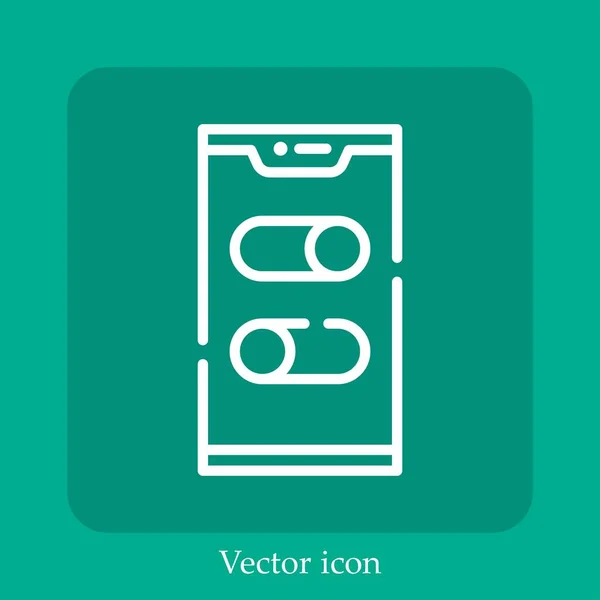 Ícone Vetor Interruptor Linear Icon Line Com Curso Editável — Vetor de Stock