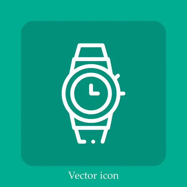Uhr Vektor Symbol Lineare Icon Line Mit Editierbarem Strich — Stockvektor
