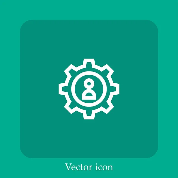 Icono Del Vector Desarrollo Icon Line Lineal Con Carrera Editable — Vector de stock