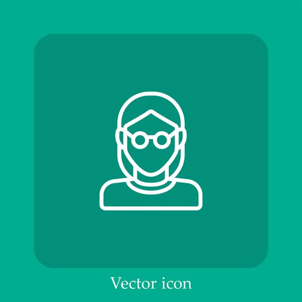 Abuela Icono Vector Icon Line Lineal Con Carrera Editable — Vector de stock