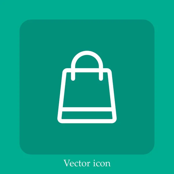 Bolsa Compras Icono Vector Icon Line Lineal Con Carrera Editable — Vector de stock