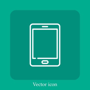 tablet vektör simgesi doğrusal simgesi. Düzenlenebilir vuruş çizgisi