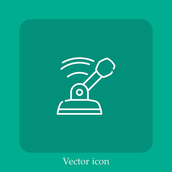 Ícone Vetor Alavanca Linear Icon Line Com Curso Editável — Vetor de Stock