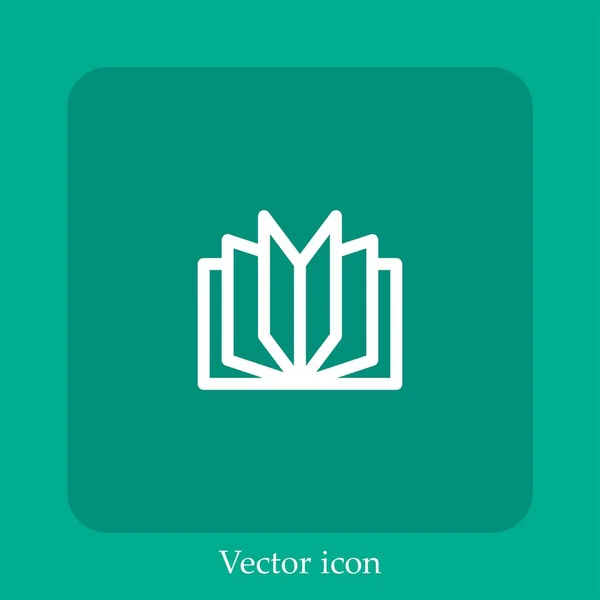 Livro Leitura Ícone Vetor Linear Icon Line Com Curso Editável — Vetor de Stock