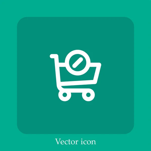 Carro Compra Icono Vector Icon Line Lineal Con Carrera Editable — Vector de stock