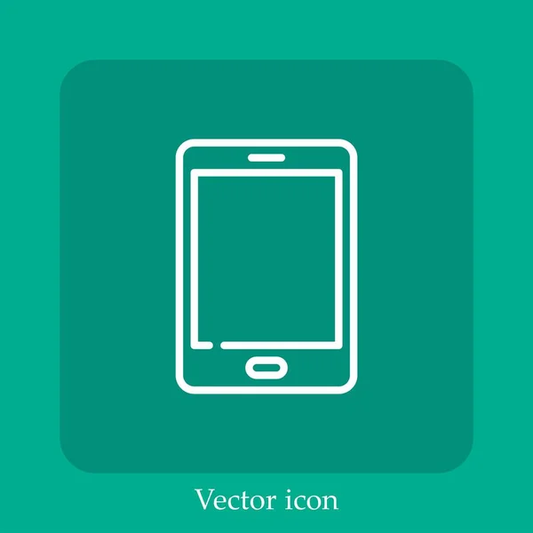 Ícone Vetor Tablet Linear Icon Line Com Curso Editável —  Vetores de Stock