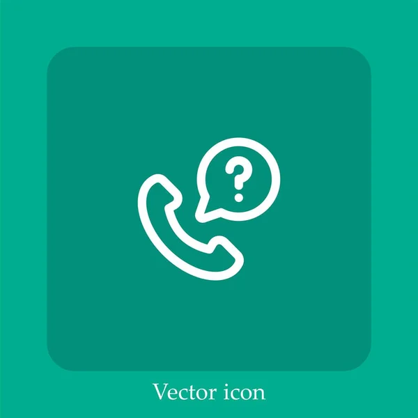 Telefon Vektor Symbol Lineare Symbol Linie Mit Editierbarem Strich — Stockvektor