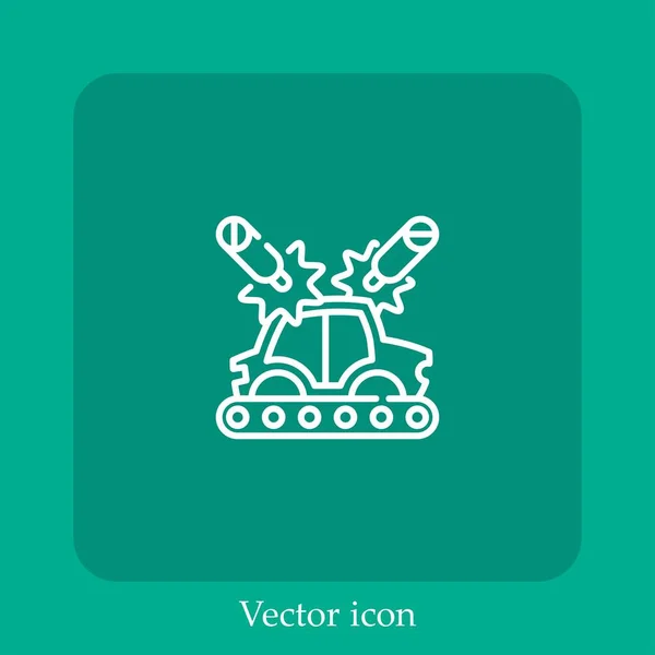 Autofertigung Vektor Symbol Lineare Icon Line Mit Editierbarem Strich — Stockvektor