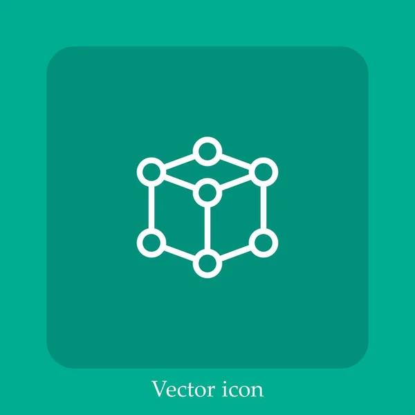 Points Extrémité Icône Vectorielle Icône Linéaire Ligne Avec Course Modifiable — Image vectorielle