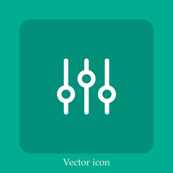 Ícone Vetorial Equalizador Linear Icon Line Com Curso Editável — Vetor de Stock
