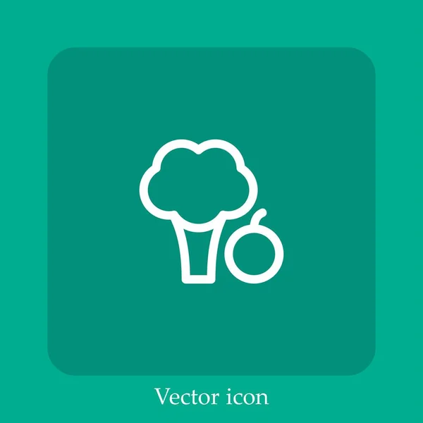 Icono Vector Fruta Icon Line Lineal Con Carrera Editable — Vector de stock