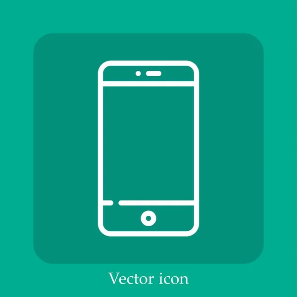 Mobile Phone Vector Icon Linear Icon Line Editable Stroke — Stock Vector