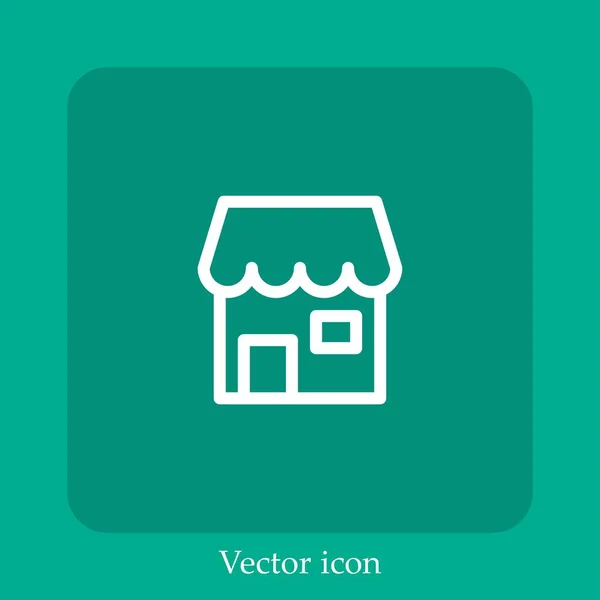 Shop Vector Icon Linear Icon Line Editable Stroke — Stock Vector